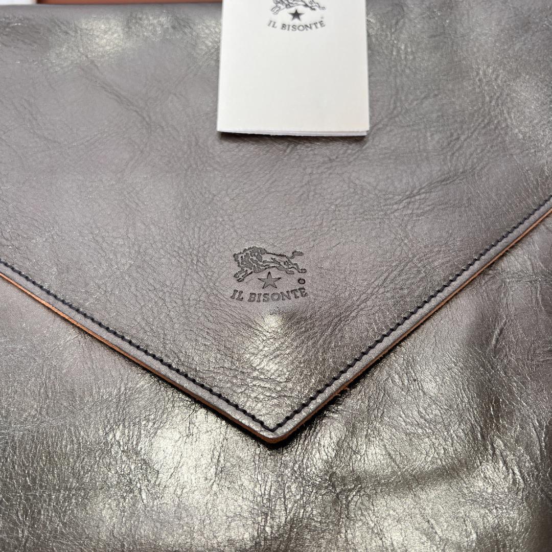 【袋付き】イルビゾンテ IL BISONTE クラッチバック ゴールド レア 画像6