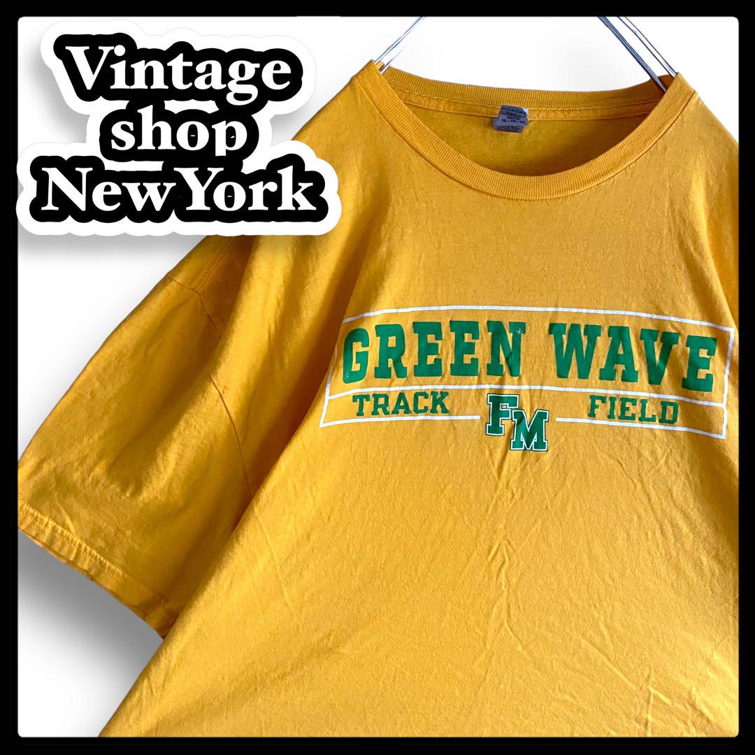 USA輸入 ビッグシルエット Tシャツ オーバー 黄色 カレッジ