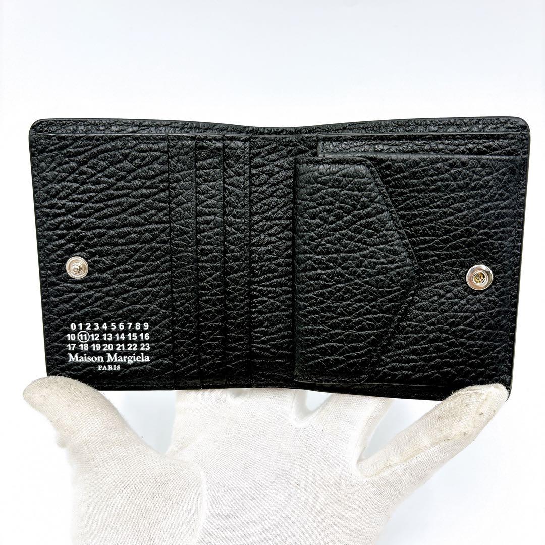 極美品 ＊ メゾンマルジェラ 4ステッチ レザー 二つ折り財布