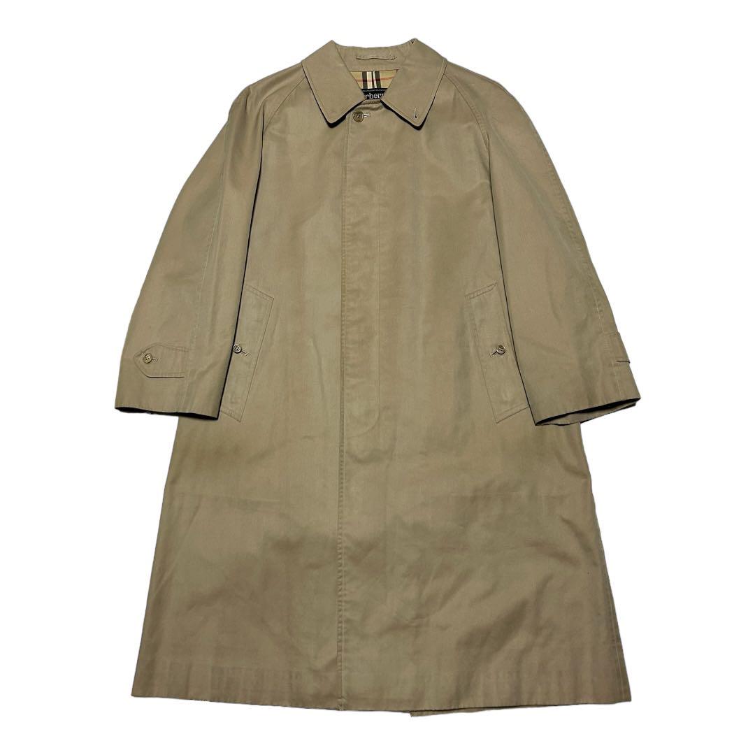 90s〜 Burberrys ステンカラーコート ベージュ チェック 170表記