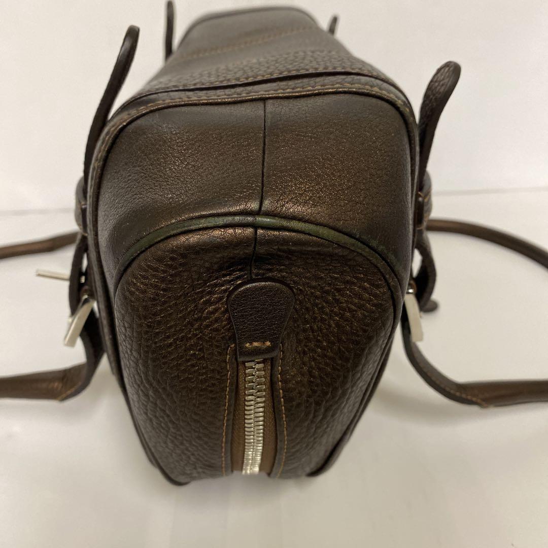 BAA10-19 ロエベ センダ ハンドバッグ ロゴ型押し シルバー金具 画像10