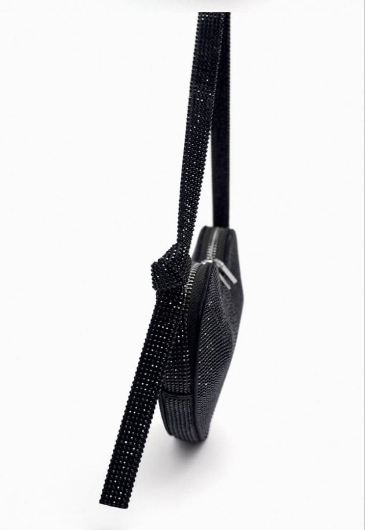 【レア】ZARA シャイニー　ハート　ショルダーバッグ　ブラック　黒【希少！】