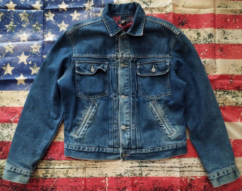 【90s】RRL デニムジャケット 三ツ星タグ 裏地ネル ダブルアールエル RRL 90s DENIM JACKET デニム ジャケット