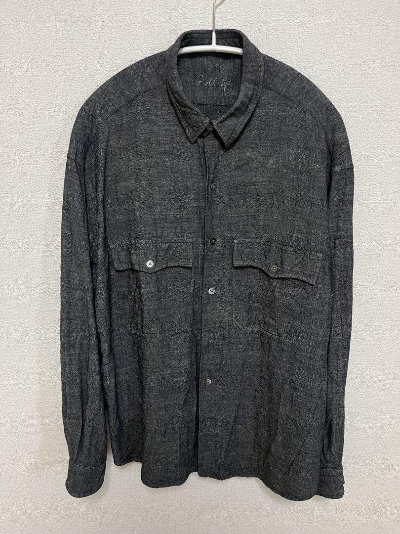 Lサイズ！PorterClassic ロールアップバンブーリネンシャツ Narrenschiff:PORTER CLASSICのロールアップバンブーリネンシャツ