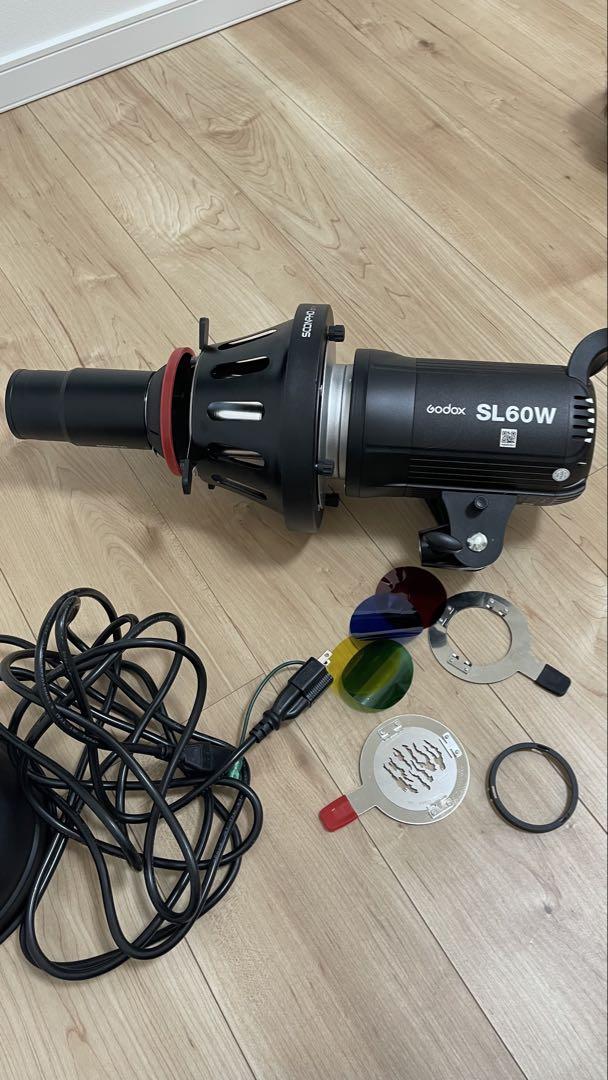 Godox SL60W ストロボ　コニカルスヌート カラーフィルター付き