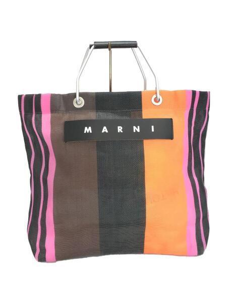 美品 MARNI マーケット ストライプバッグ オレンジ
