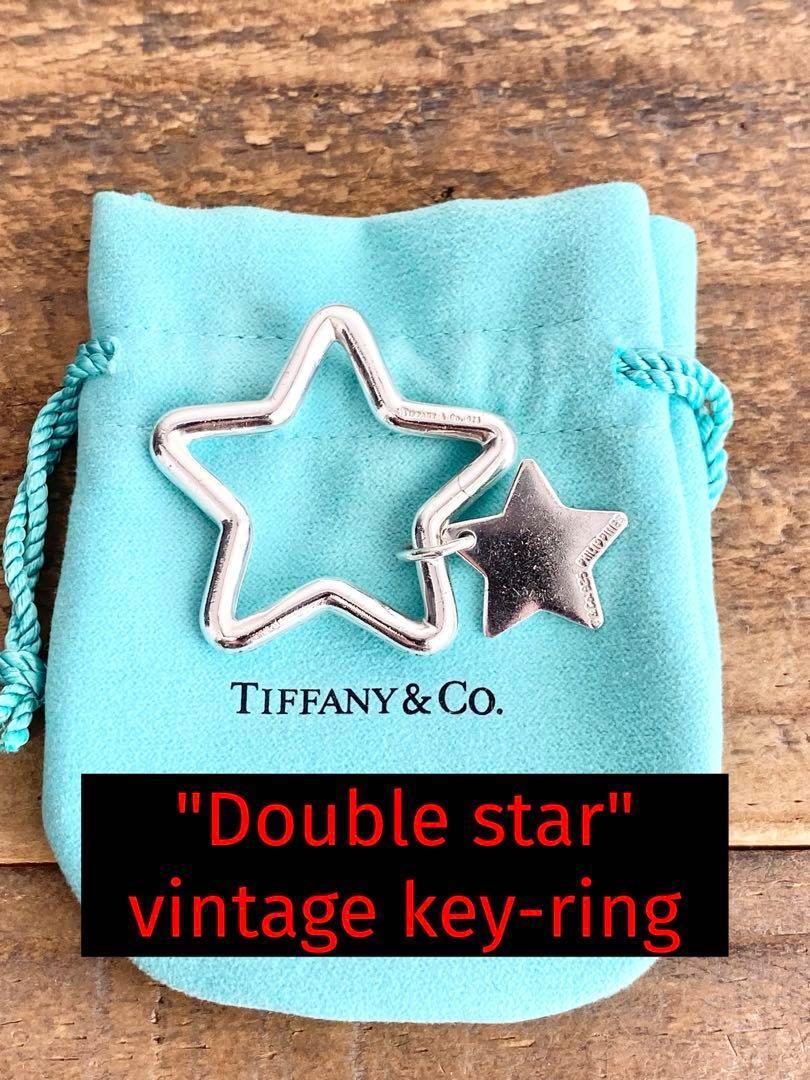 TIFFANY ティファニー ダブル スター 星 キーリング キーホルダー 銀製