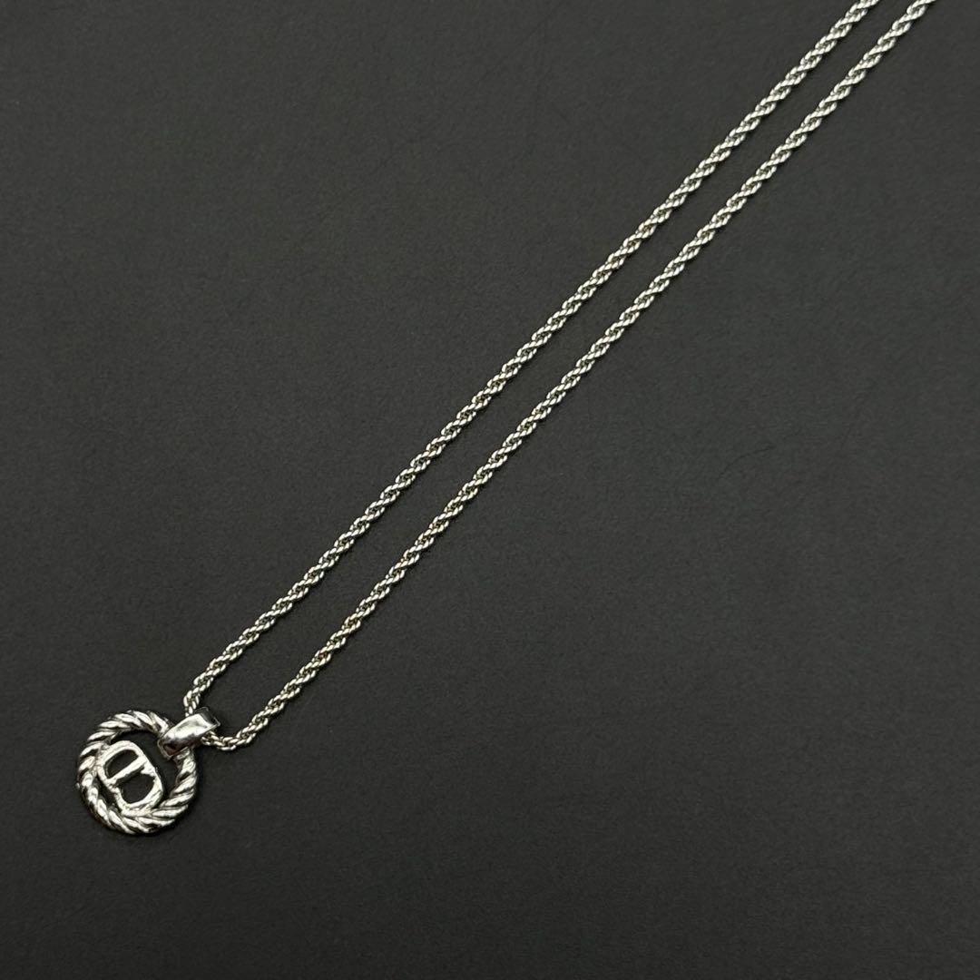 Dior チェーン ネックレス ゴールド ロゴ入り ヴィンテージ シルバー