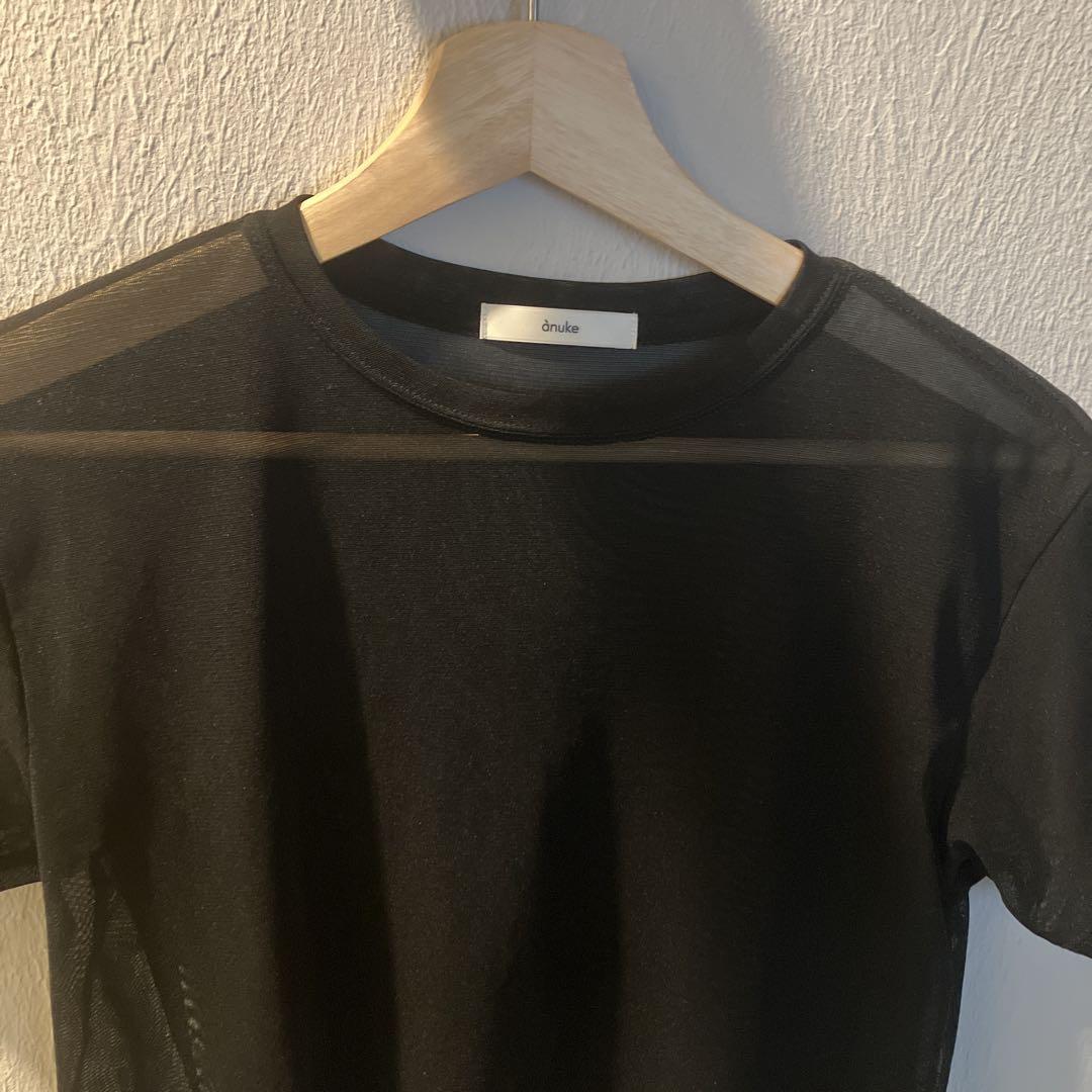 トップス anuke Sheer Tulle T-shirts Black