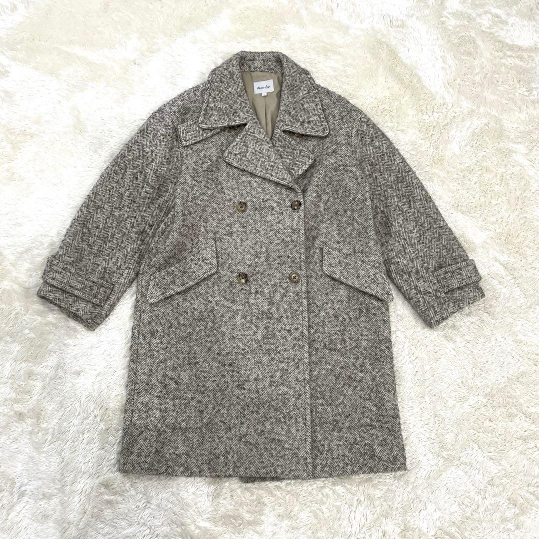美品✨Steven Alan アルパカ　Pコート　ヘリンボーン　ブラウン 美品✨Steven Alan アルパカ Pコート ヘリンボーン ブラウン - メルカリ
