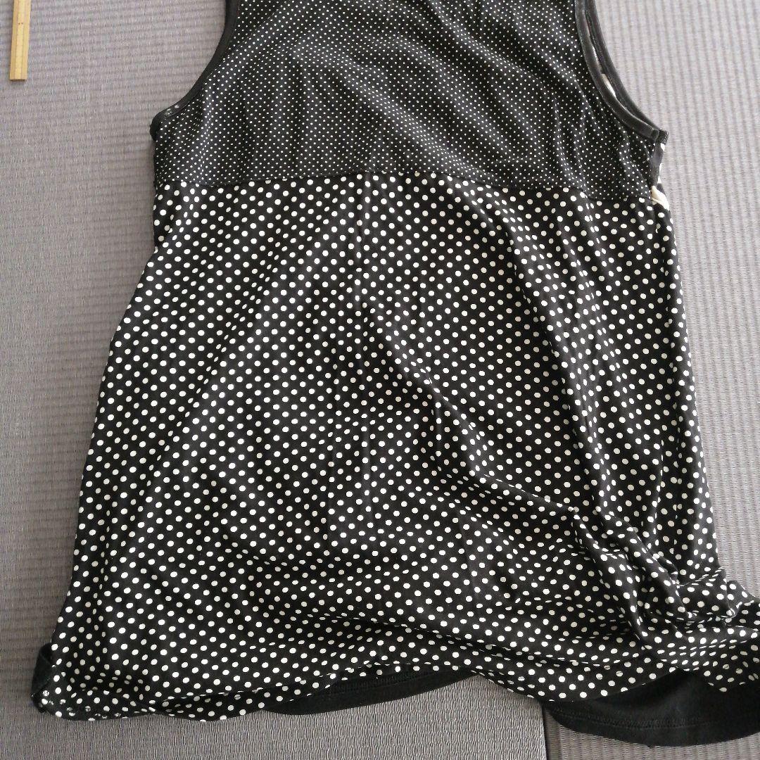 美品 アルベロベロ チュニック ワンピース ドット チェック 切替