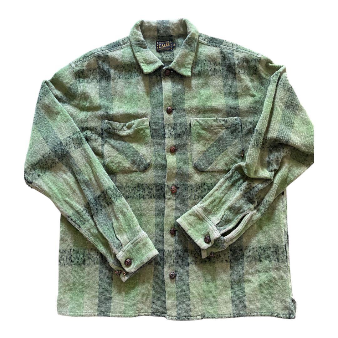 CALEE L S Wool Check Shirt ウールシャツXL LL CALEE