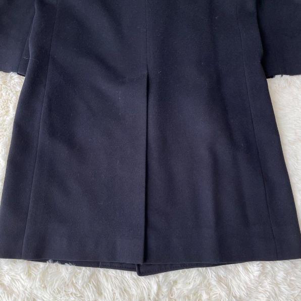 美品 バーバリーズ チェスターコート ダブル ネイビー カシミヤ30%