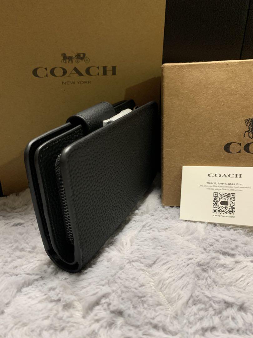 ☆新品未使用☆COACH 2つ折り財布 ブラック シンプル メンズ レディース