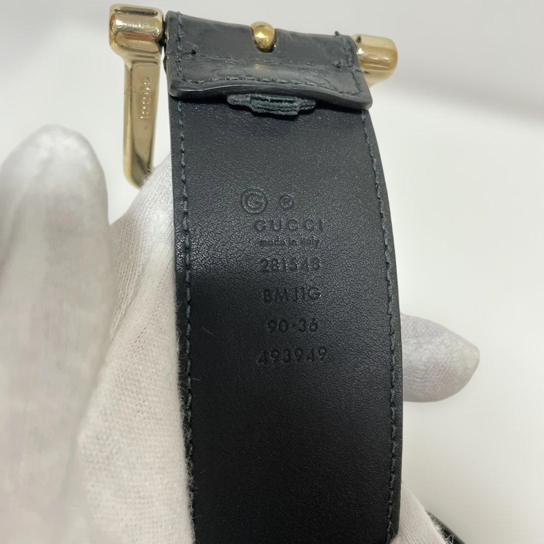GUCCI グッチ グッチシマ レザーベルト 281546 ブラック 中古