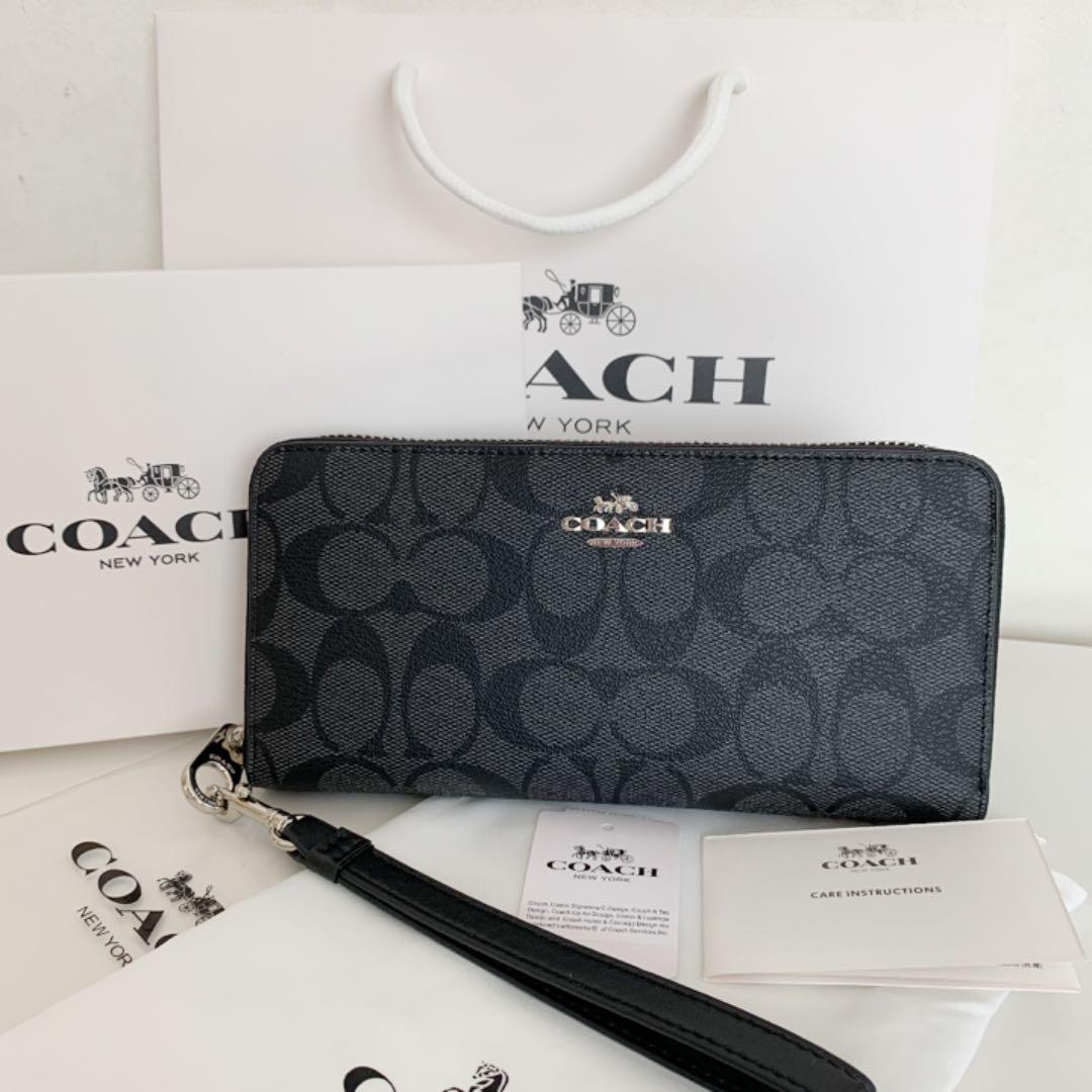 限定SALE2022 新品 COACH コーチ メンズ レディース長財布 ブラックシグネチャー ih6Up-m47161563973 再入荷格安