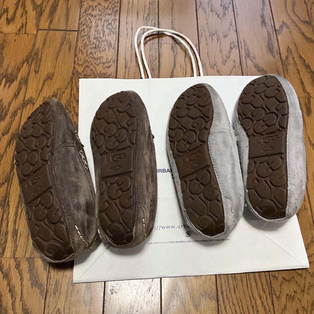 アグ UGG モカシン23cm グレーとブラウン　美品　2足セット