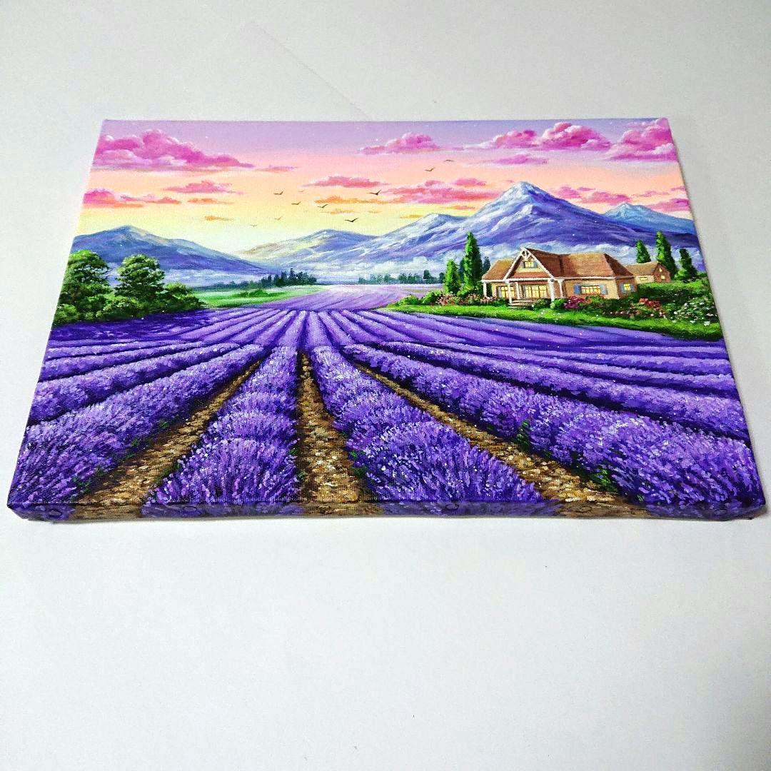 某メーカー F4 ラベンダー畑】アクリル画 風景画 メルカリ - 絵画 絵画