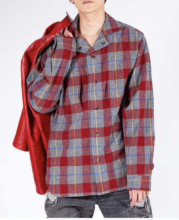 再入荷在庫 Yohji Yamamoto POUR HOMME フランネルチェックシャツ 2Q3BU-m47166145793 超歓迎安い