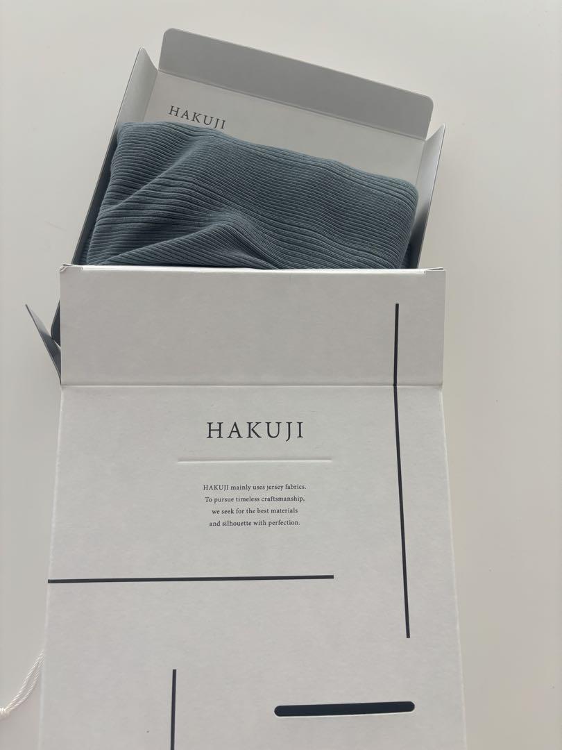 新品箱付きHAKUJIリブ編みブラトップワンショルダータンクトップハクジシルク