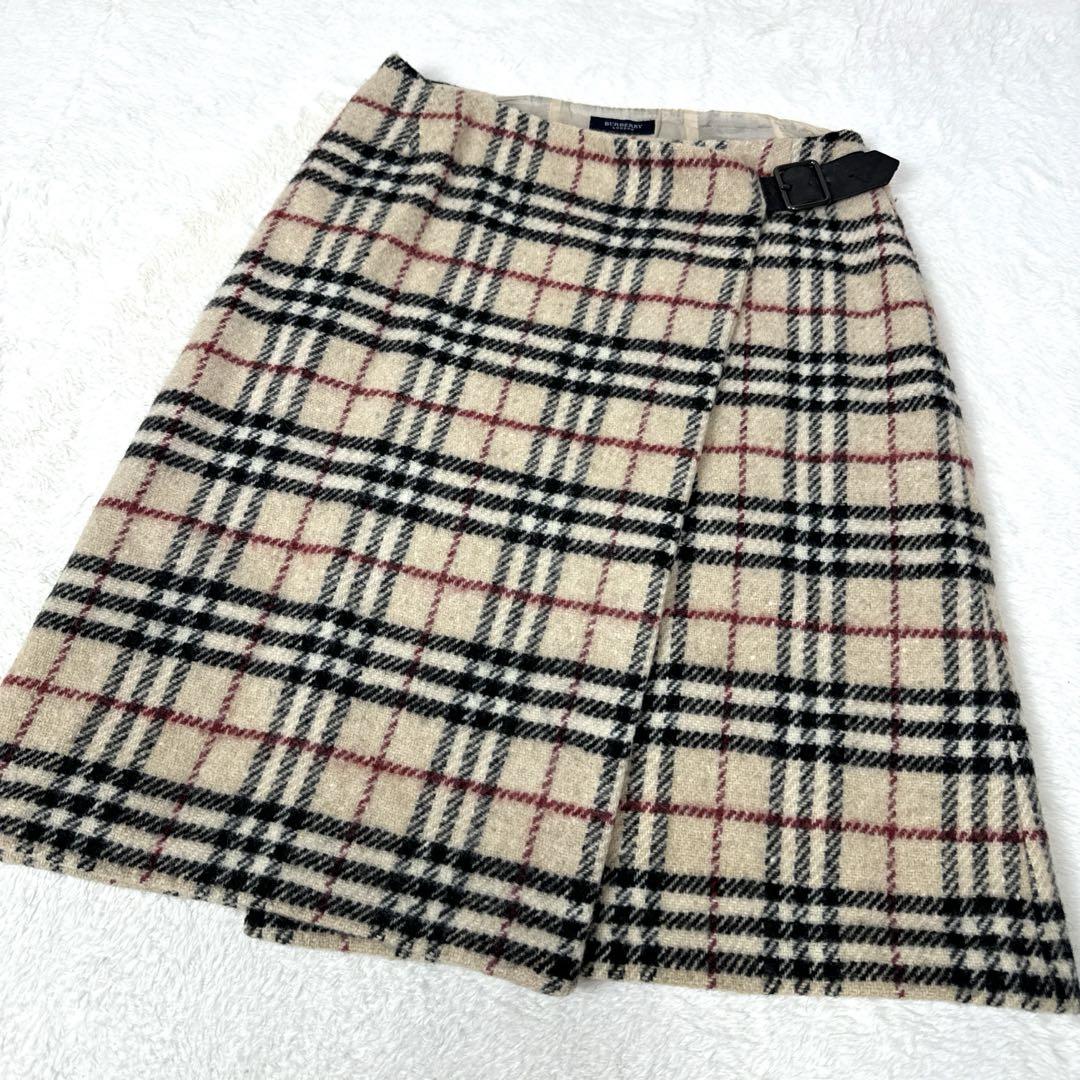 ★美品★BURBERRY LONDON バーバリー ウールスカート ノバチェック