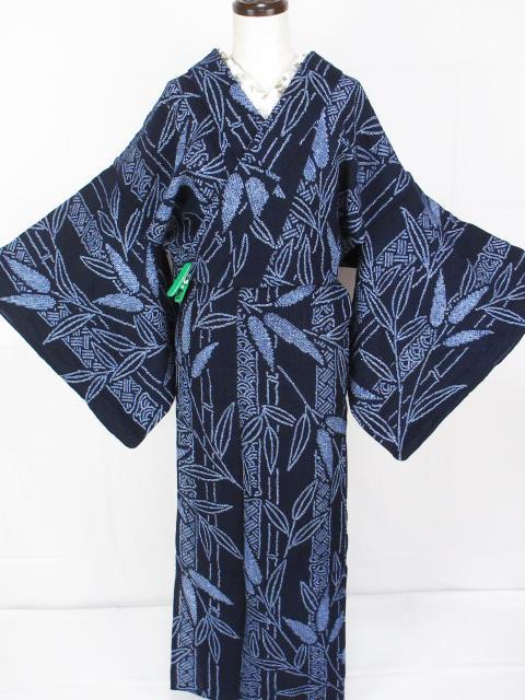 新古品！有松鳴海絞り＊鹿の子絞り＊竹柄＊大人の浴衣＊ゆかた＊１６０ｃｍ＊裄７０