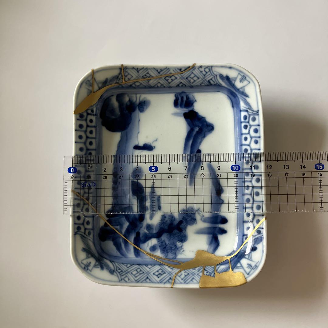 金継ぎ済み 染付 小皿 角皿 伊万里 有田焼 Kintsugi 金継 金継ぎ済み 染付 小皿 角皿 伊万里 有田焼 Kintsugi 金継 - メルカリ