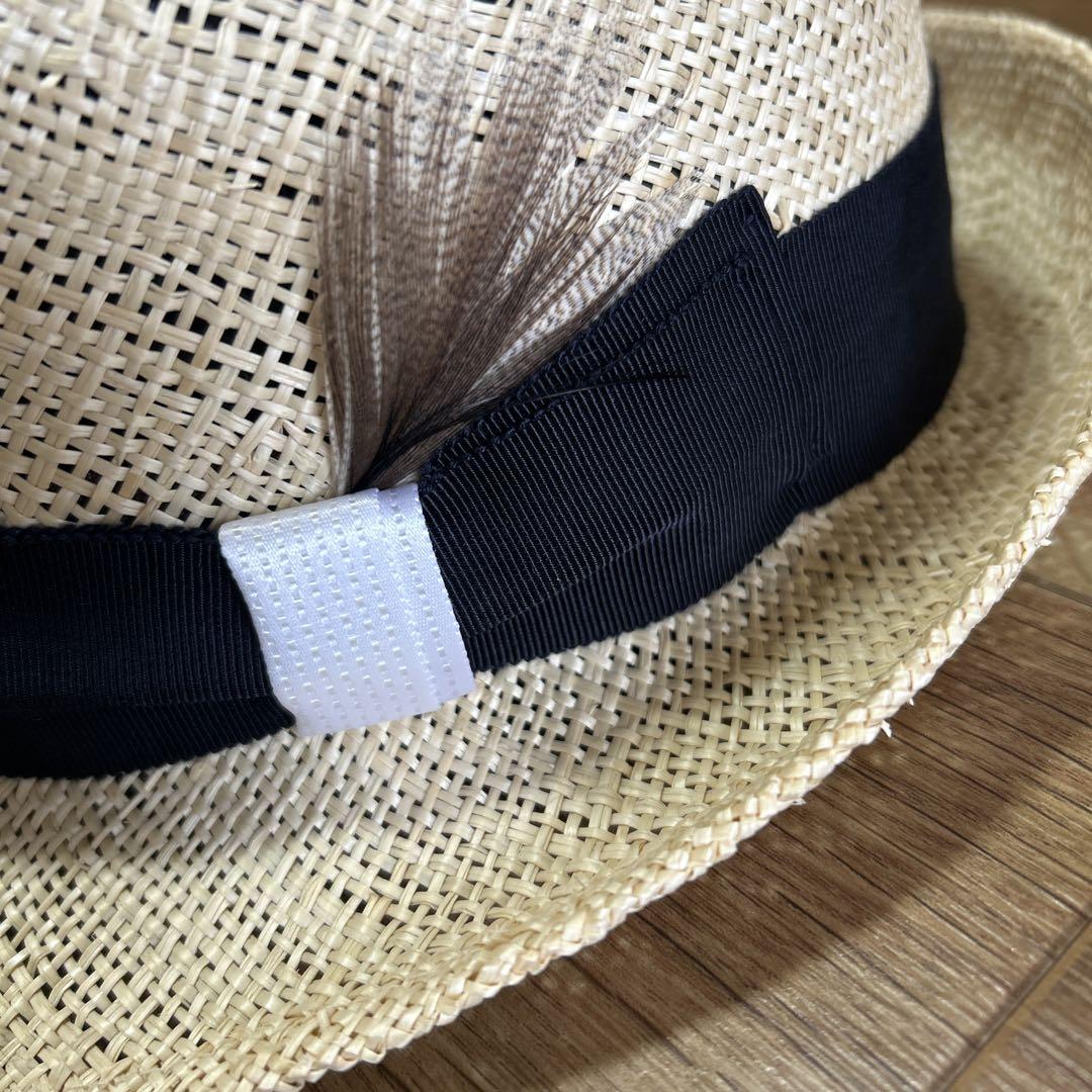 【美品】CA4LA　カシラ　中折れハット　天然草(バオ)　約58cm