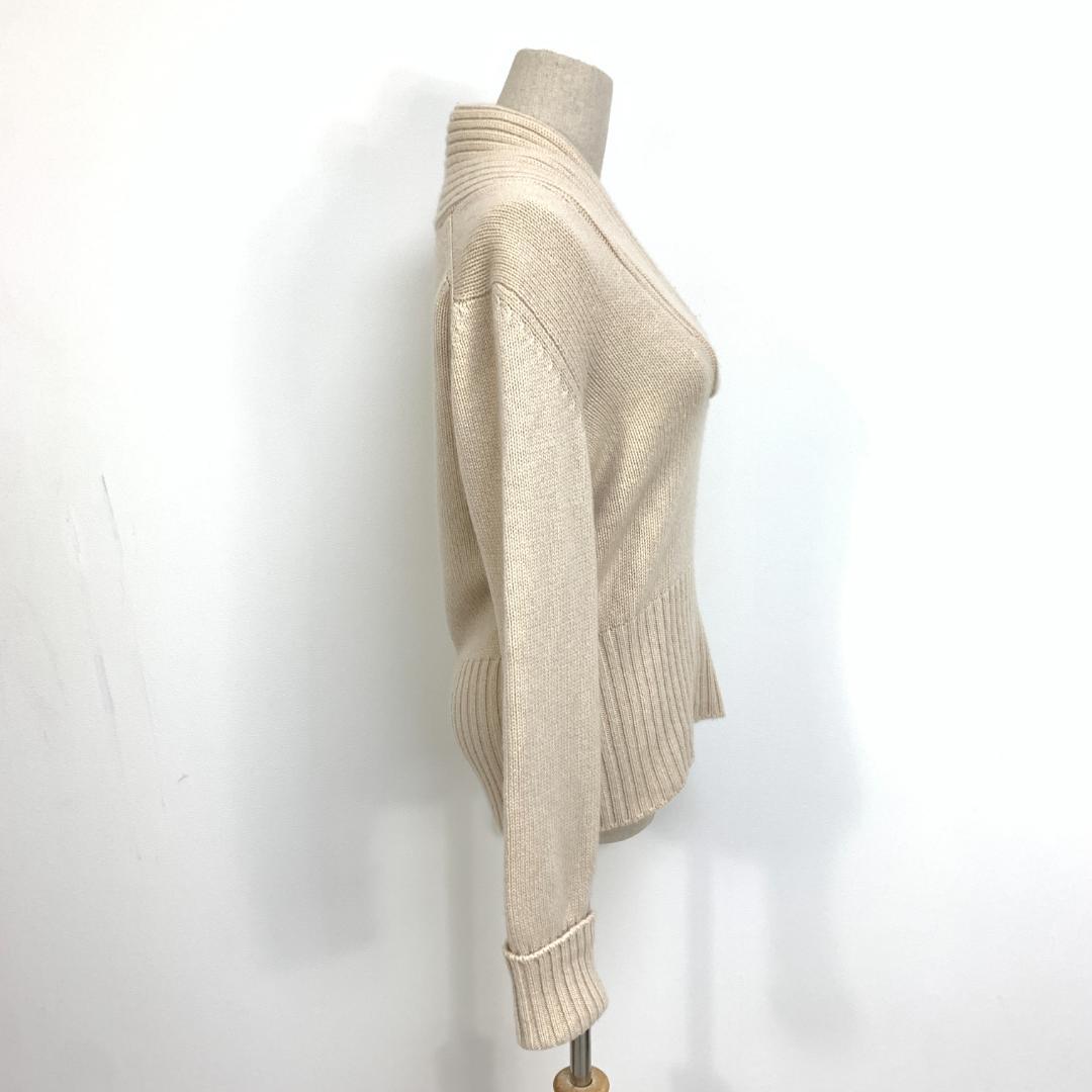 A6807 フェデーリ 長袖ニット セーター ショール カシミヤ ベージュ 44