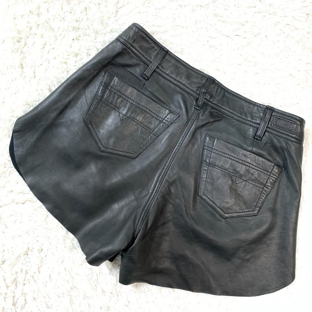 DIESEL ディーゼル レザーショートパンツ ブラック 26 B8179