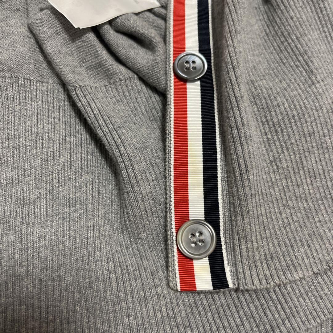 THOM BROWNE グレー カーディガンサイズ0 美品 THOM BROWNE グレー ニットカーディガン ヘクター サイズ42