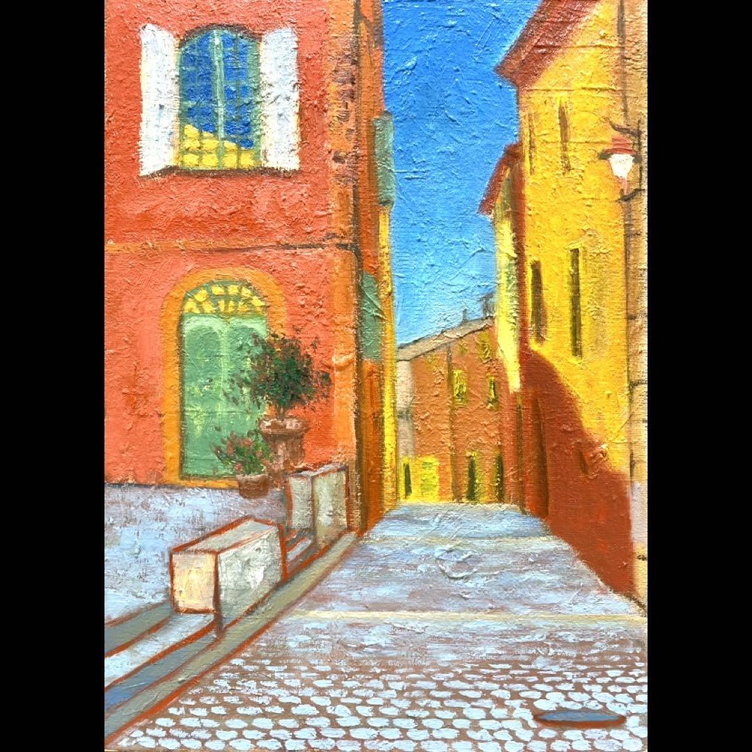 フランスの街並 F4 油彩画 風景画 oil painting art