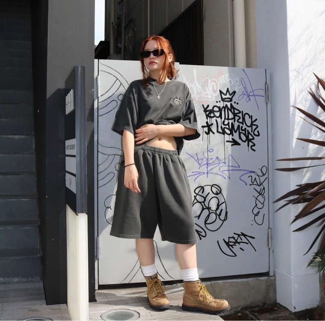 9090 King Logo Pigment Sweat Half Pants ショートパンツ | sintag.org.br