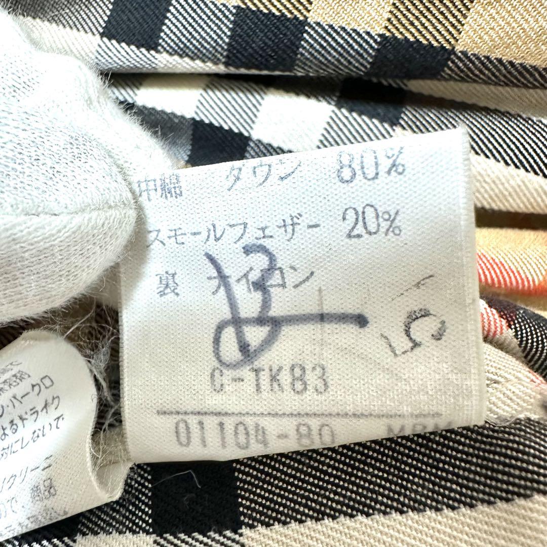 Burberry ダウンライナーコート ノバチェック フェザー L ベージュ