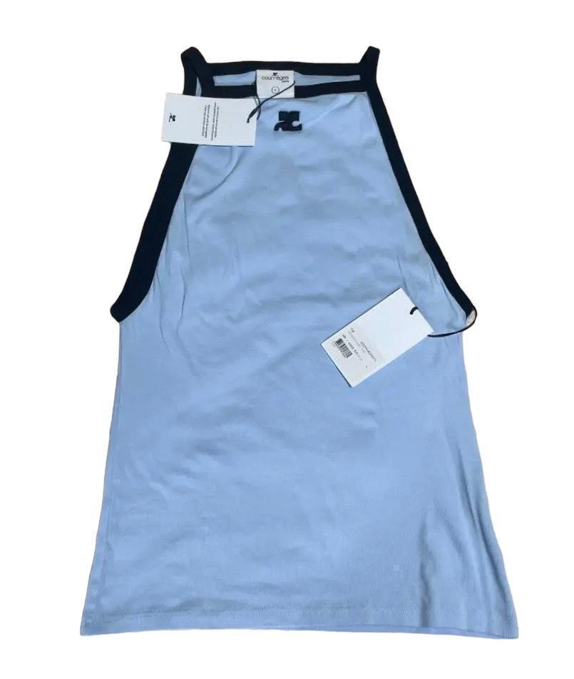 ブルピン ジェニー着用 Courreges クレージュ L タンクトップ 水色