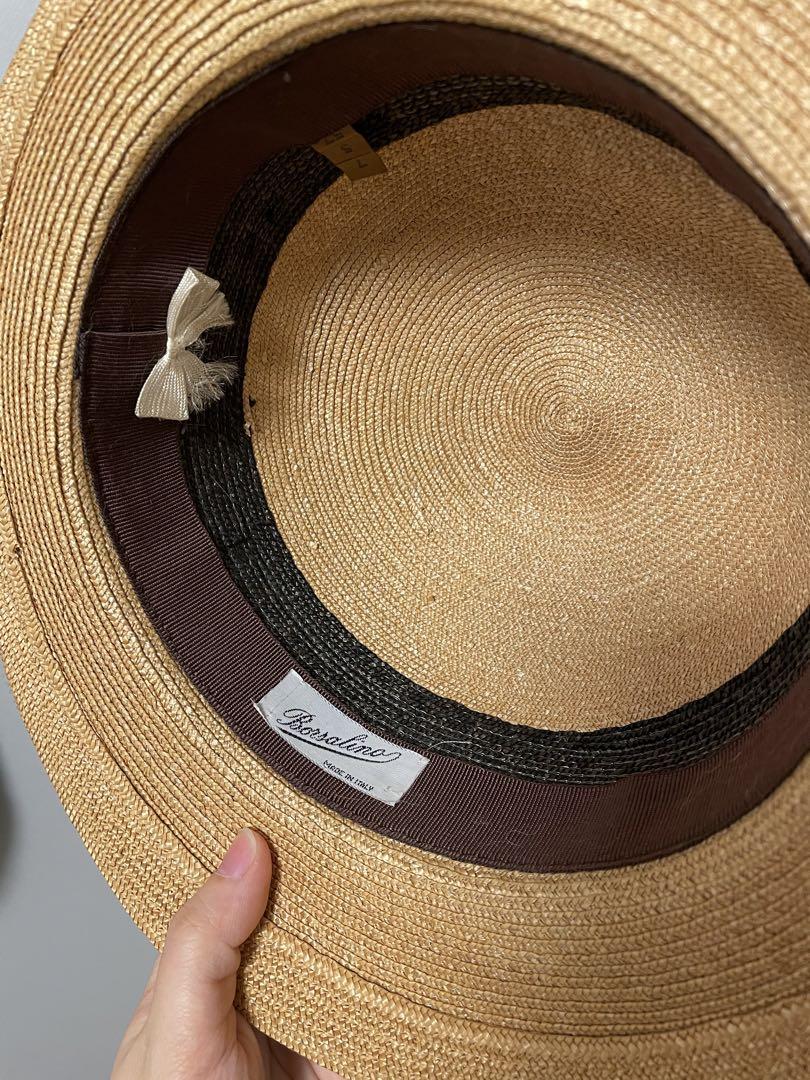 ボルサリーノBorsalino 麦わら帽子ストローハットブラウン