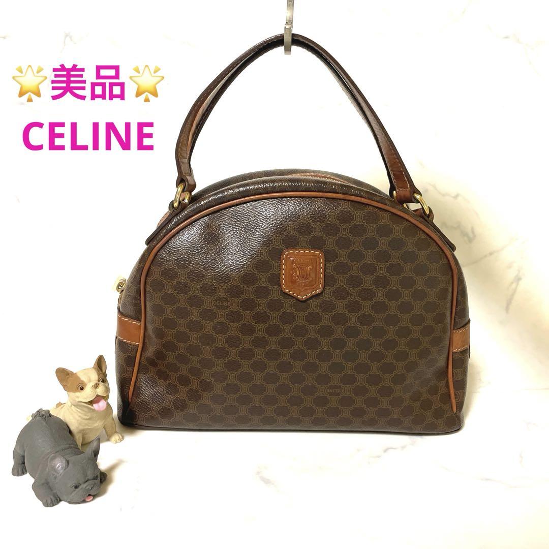 CELINE【美品】セリーヌ　ハンドバッグ　ハーフムーン　95M マカダム トリオンフ