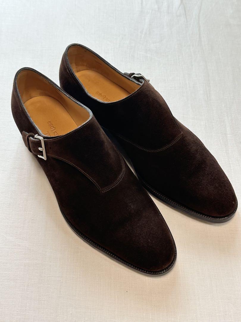 【美品】JOHNLOBBJERMYN2ダークブラウンシングルモンク6h7000D