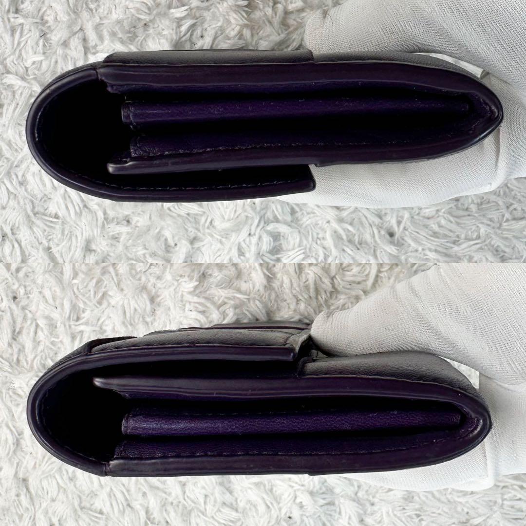 現行 ボッテガヴェネタ カセット マキシイントレチャート 長財布 ICタグ 紫 画像5