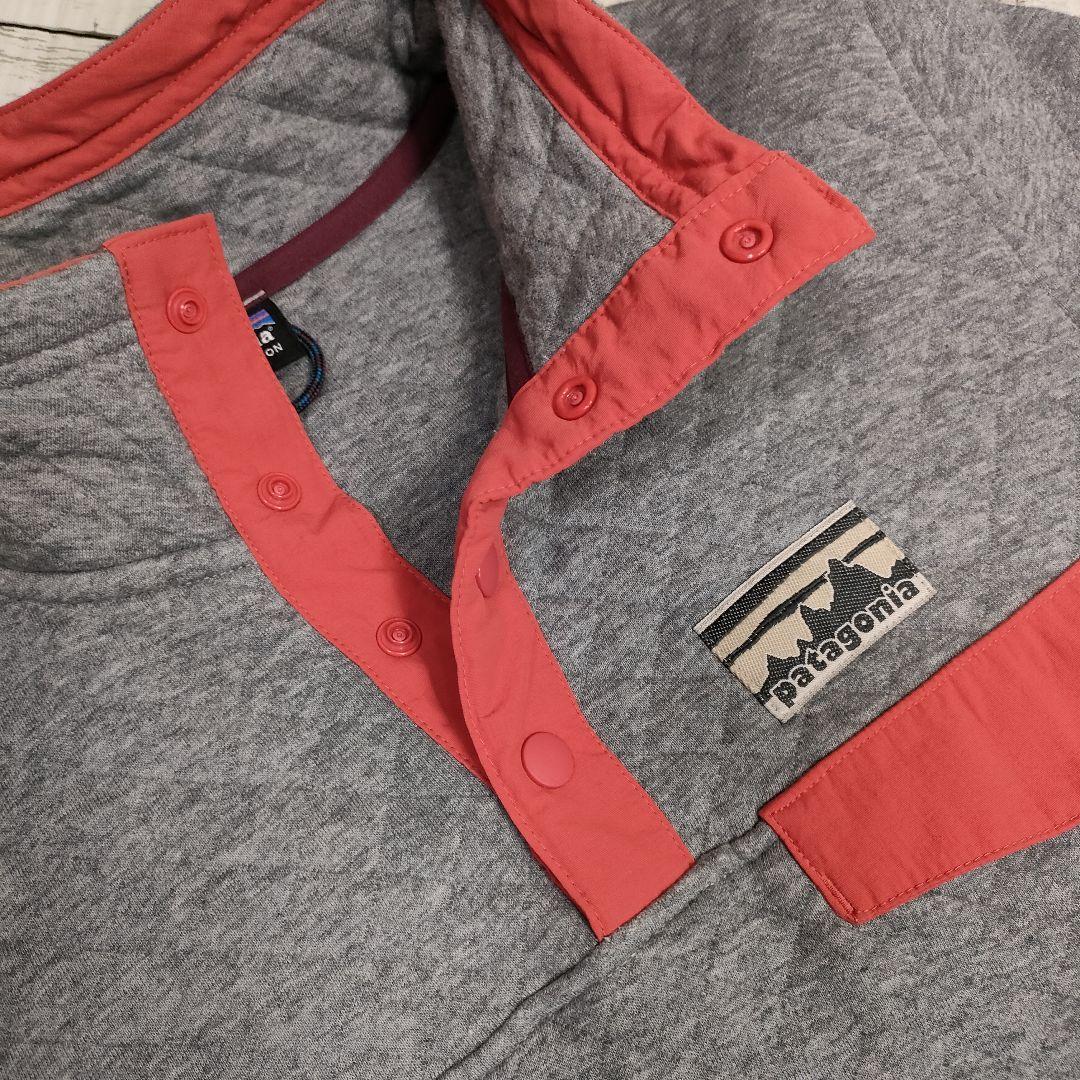【人気】patagonia◆キルティングスナッププルオーバー◆US-S/グレー