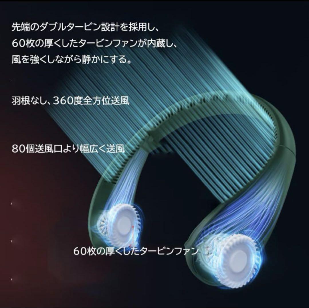 ✨️大人気✨️ネッククーラー 5000mAh3段階風量 首掛け扇風機 折りたたみ式
