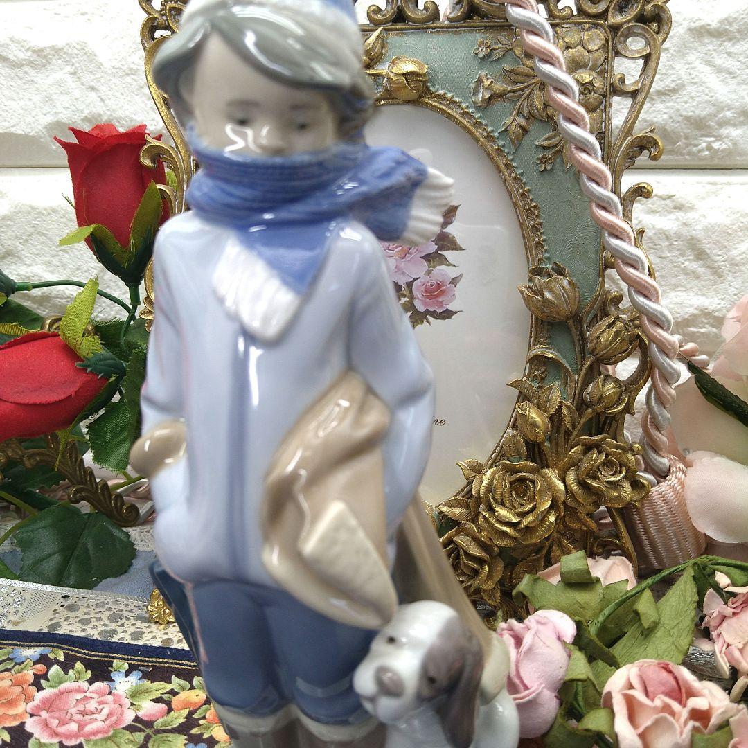 美品　リヤドロ　LLADRO　冬の少年　犬 美品 リヤドロ LLADRO 冬の少年 犬
