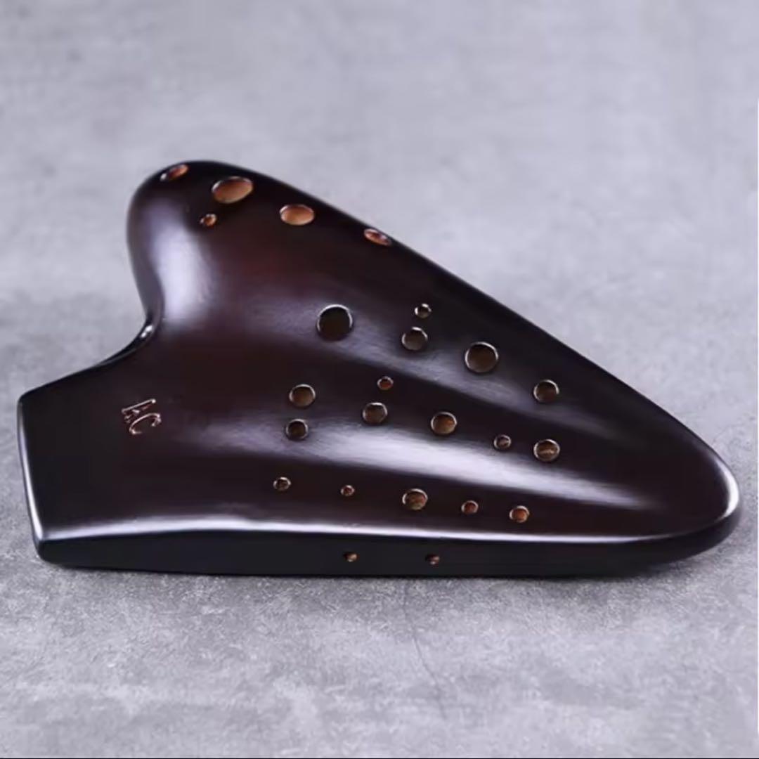 トリプル オカリナ アルト AC 複数管 楽器 陶器 C管 ocarina 緑赤
