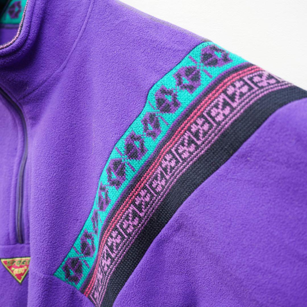EU VINTAGE ヨーロッパ古着柄ハーフジップフリースジャケット