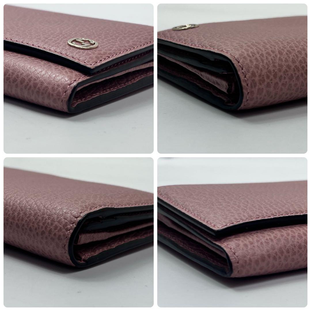 GUCCI グッチ インターロッキング 財布 長財布 革 ピンク
