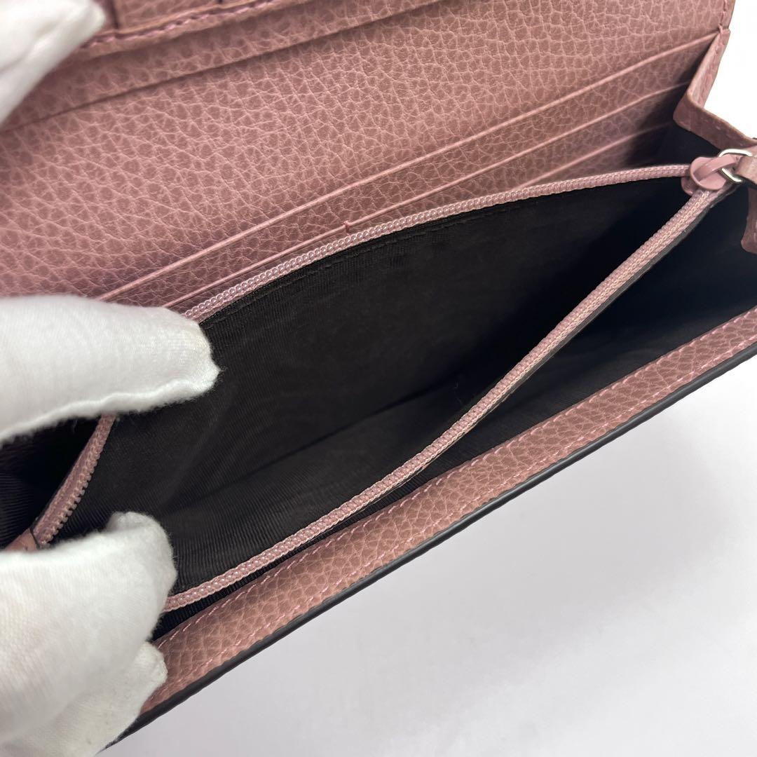GUCCI グッチ インターロッキング 財布 長財布 革 ピンク