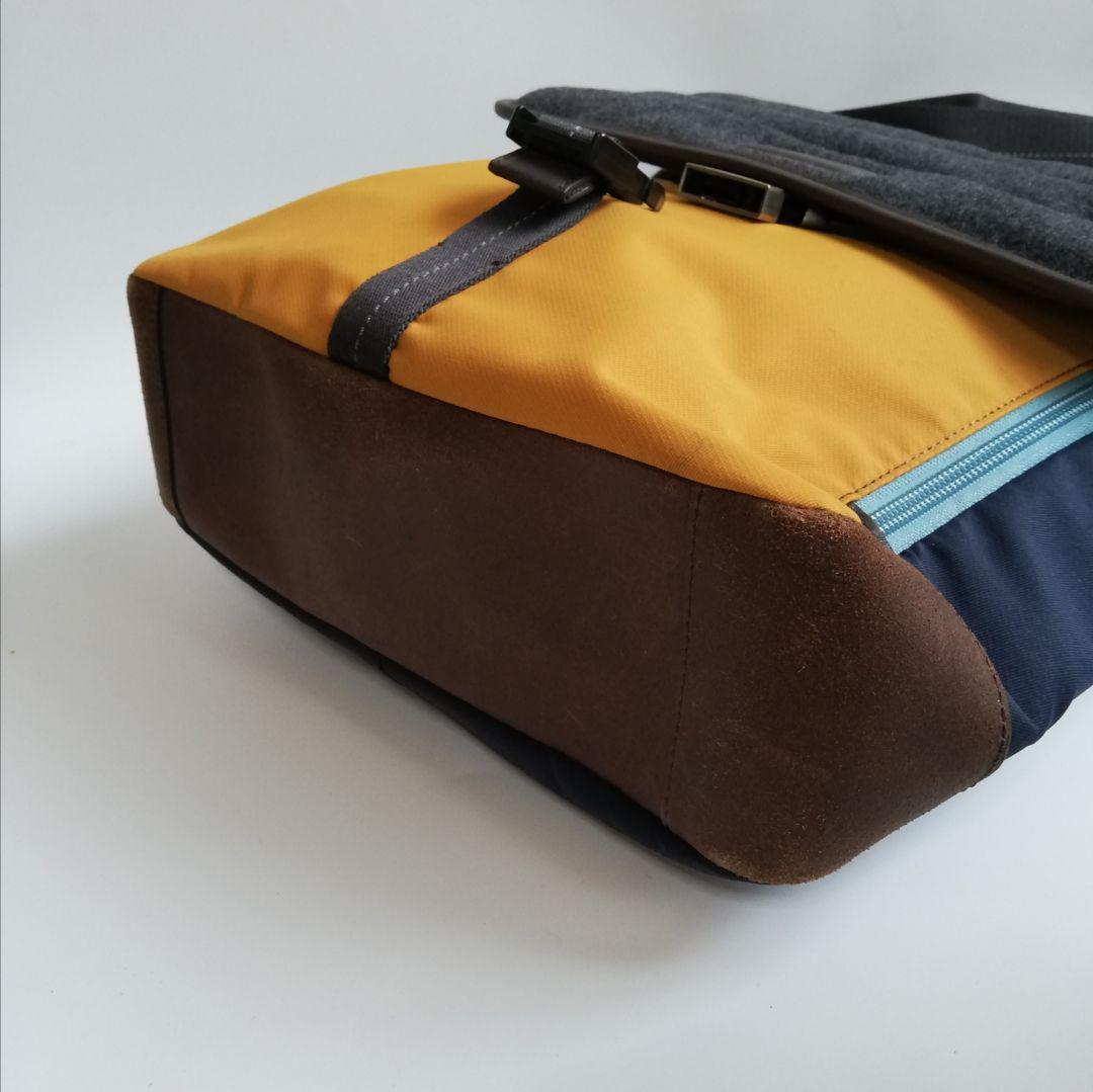 【美品中古】マスタードイエロー【COACH】ショルダーバッグ　ナイロン×ウール