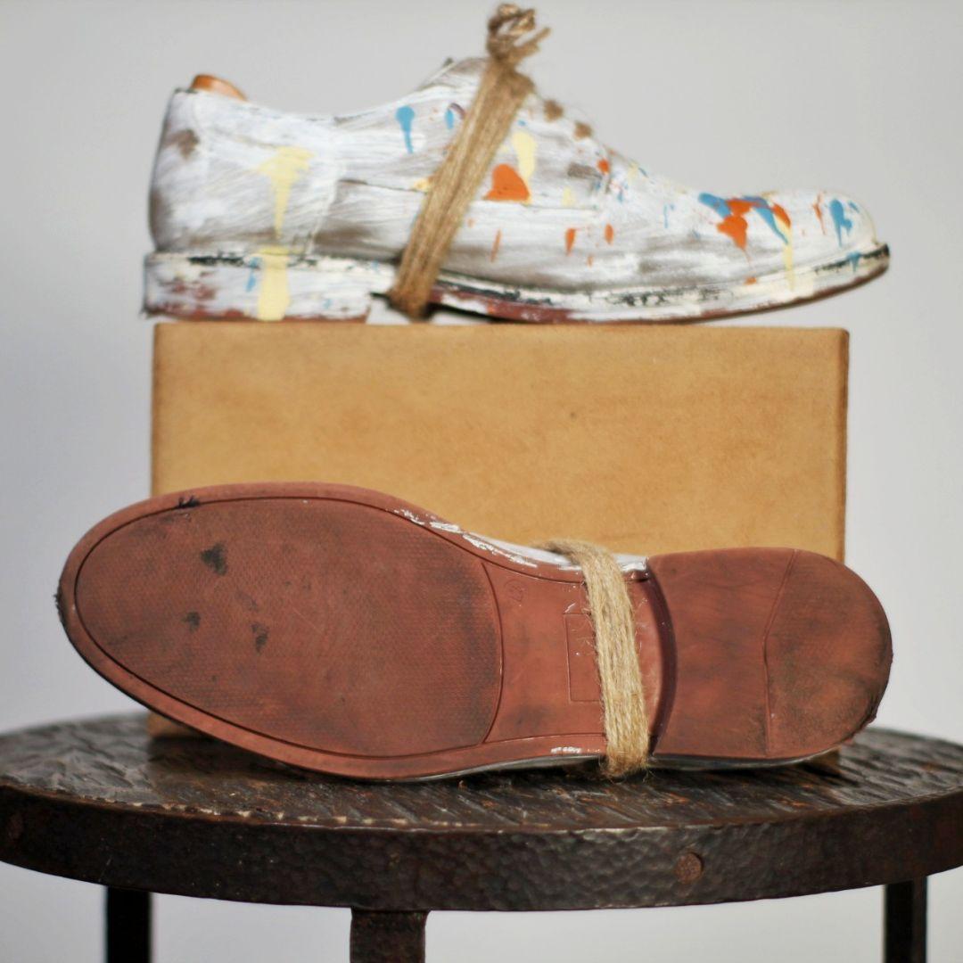 Suede Plain toe derby【action painted】