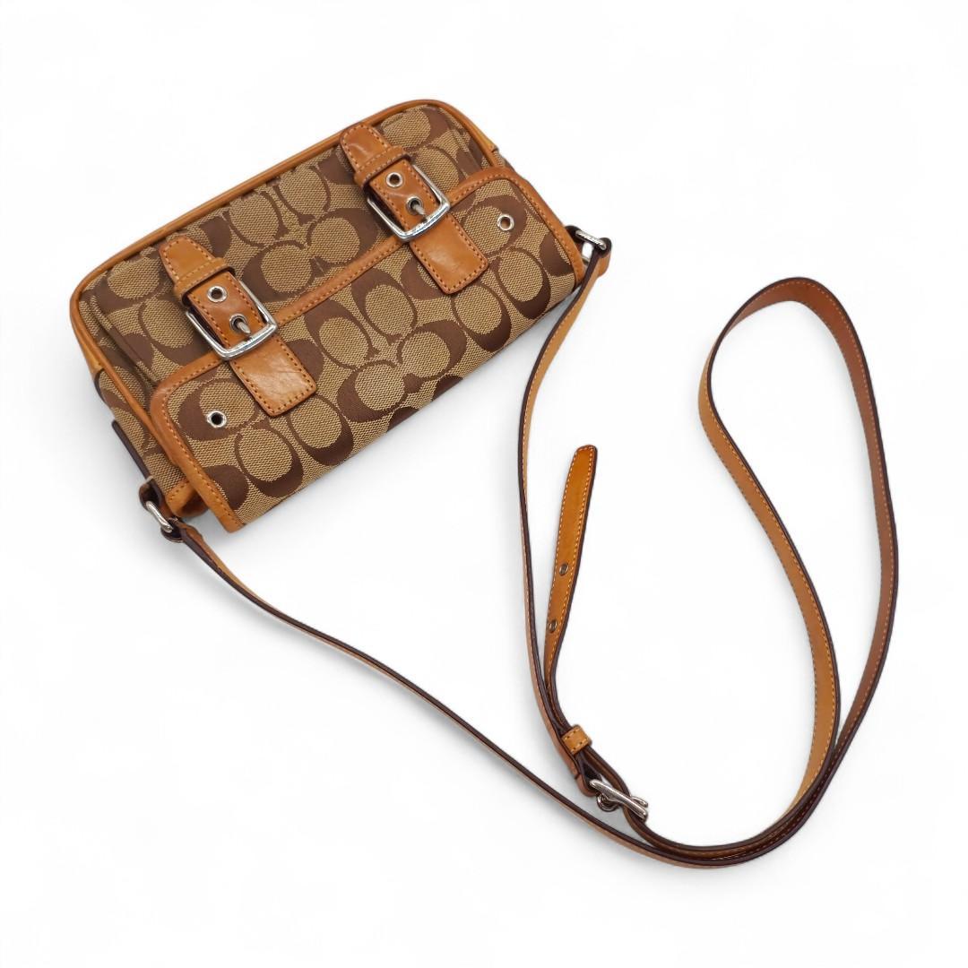 COACH コーチ シグネチャー ショルダーバッグ ベルト フラップ