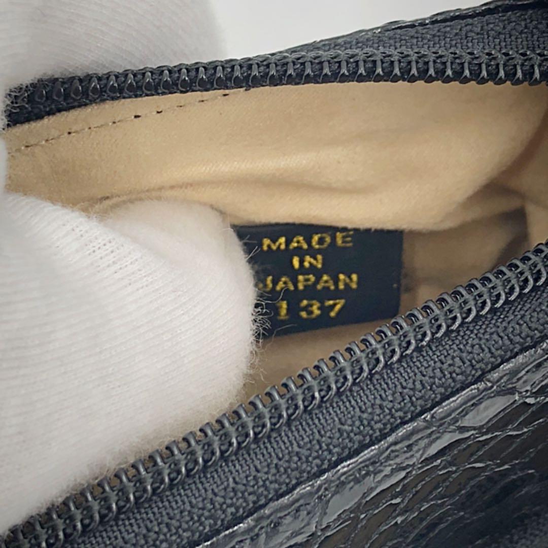 限定SALE定番 美品 高級クロコダイル JRA シャイニング加工 黒色 かっちりタイプ 5fyJ3-m47215673584 人気本物保証